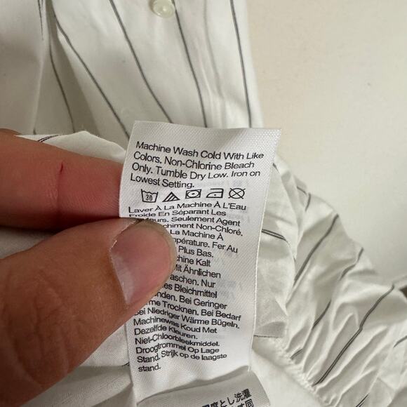 Madewell Bubble Hem Mini Pinstripe Poplin Shirtdress US Women's L New - Picture 6 of 8